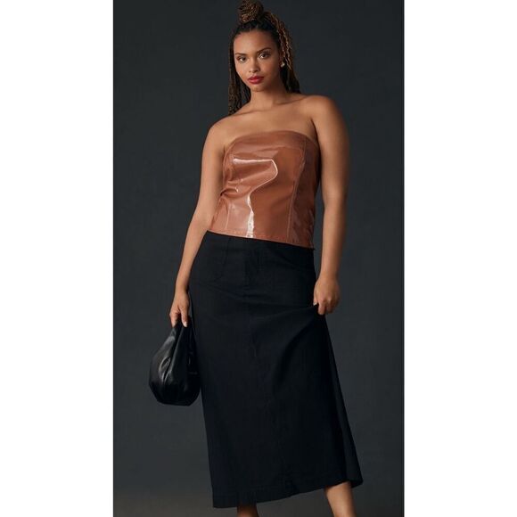 NWT Anthropologie Faux Leather Tube Top - Picture 4 of 11